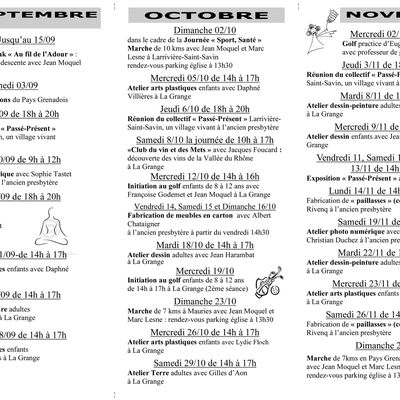 programme septembre-décembre