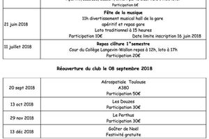 Programme deuxième semestre