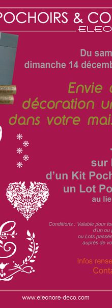 PROMO POCHOIRS et dernière commande avant Noël