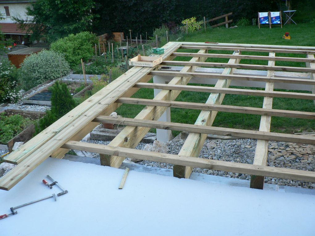 Création de la terrasse bois sur mur porteur