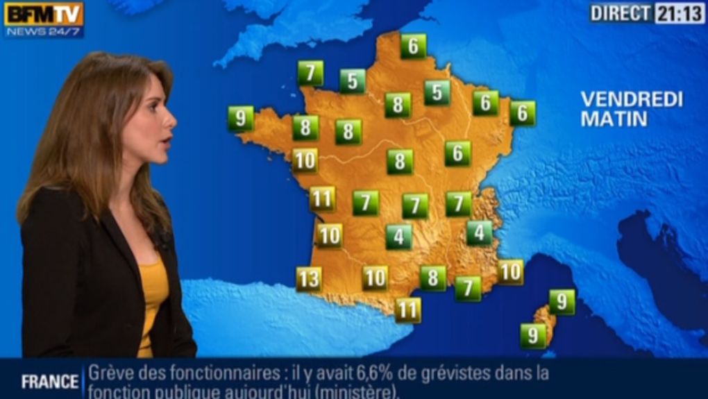 2013 01 31 - FANNY AGOSTINI - BFM TV - LA METEO @21H15