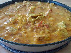 Curry de poulet et pois chiches 