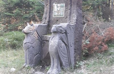 Sculpture en fôret de Beauzon trône du roi