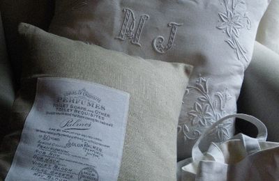 Très en vogue ce coussin imprimé sur lin