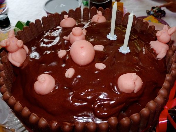 Gateau D Anniversaire Bain De Boue Des Cochons En Passant