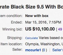 Pair Of Black Yeezy boost 350s Sells For A lot more Than $10,000 On eBay