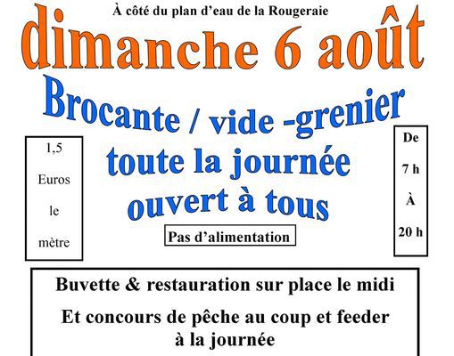 6 août 2023 : brocante / vide-greniers à La Chartre-sur-le-Loir