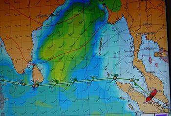 Carte position météo départ Port Kelang 09 juin - Carte marine