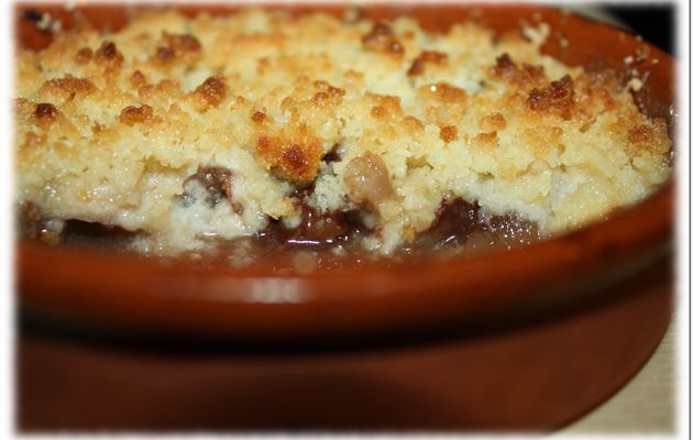 Crumble poires/nutella.