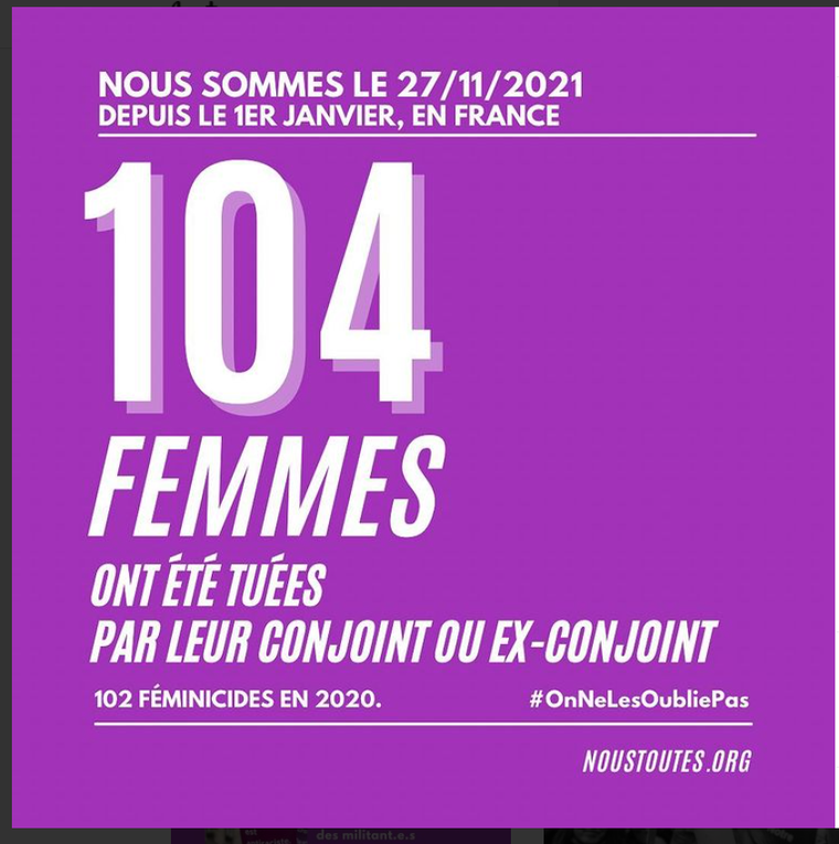 105  FEMMES TUEES PAR  SON  CONJOINTS EN  2021