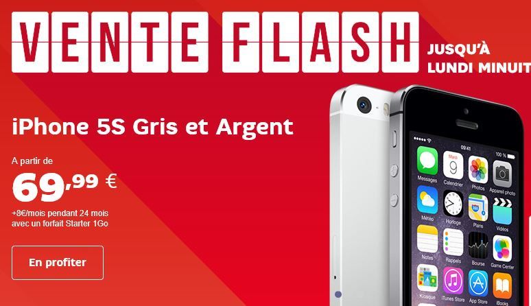 Vente flash sur l'iPhone 5S chez SFR