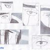4ème dessin de Charlotte : Gros plan sur les yeux de Kakashi, Itachi, Naruto et Deidara !