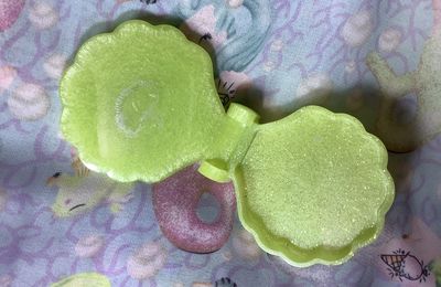 Resine: une nouvelle boîte coquillages à paillettes vertes et sa poudre libre compact