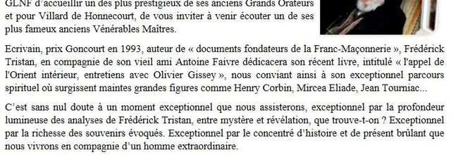 LE 1ER MARS, FREDERICK TRISTANT REVIENT A VILLARD DE HONNECOURT EN CONFERENCIER.