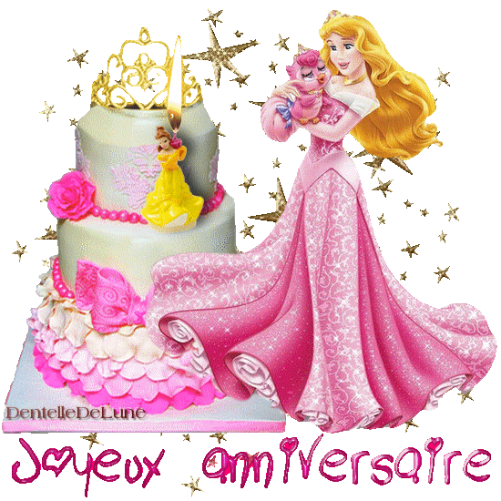 gif-joyeux-anniversaire-scintillant-gâteau-décorations-princesse-disney-1