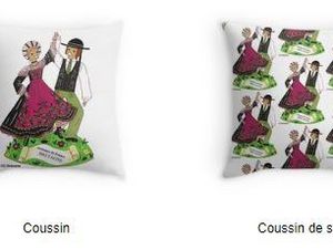 Costumes traditionnels de France imprimés sur divers objets