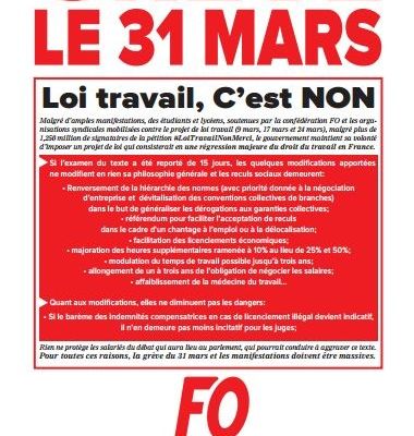 GRÈVE Tous ensemble, le 31 mars Pour le retrait du projet du loi ! 