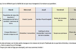 Menu semaine 17, avril 2016