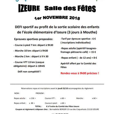 Défi sportif 1er novembre 2018