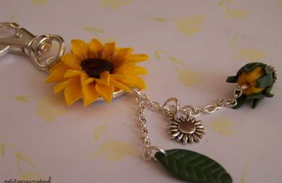 Un bijou de sac Tournesol. Sunflower accessories.