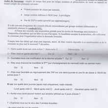 Questionnaire sur les rythmes scolaires