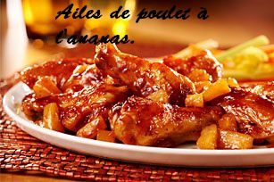 Ailes de poulet à l'ananas