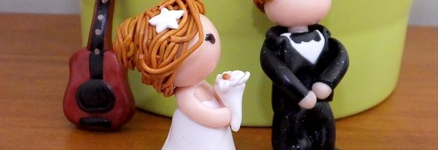 Topper Cake, petits mariés