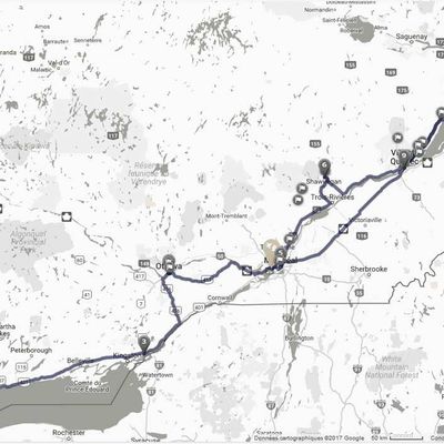 circuit/parcours prévu du 27/08 au 11/09