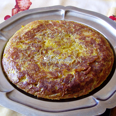 Omelette aux pommes flambée au rhum