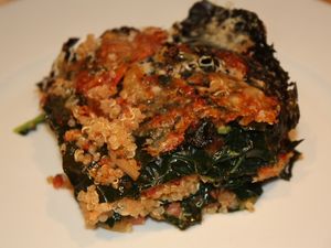 Kale façon lasagnes, quinoa &amp; Manchego