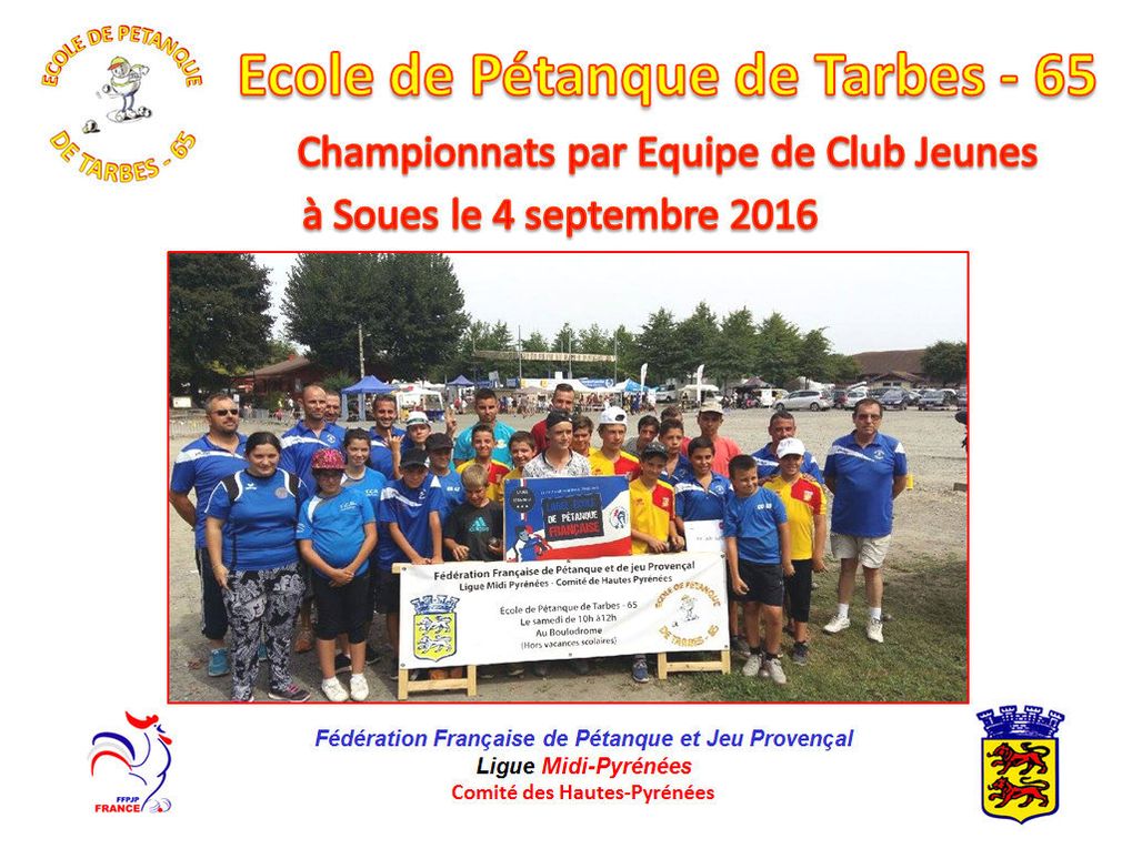 Présentation de l'école de pétanque de Tarbes (65) année 2016