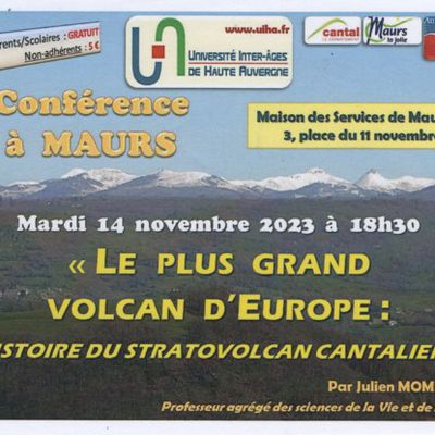 Conférence sur l'Histoire du stratovolcan cantalien à Maurs