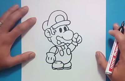 Como dibujar a Mario paso a paso - Videojuegos Mario