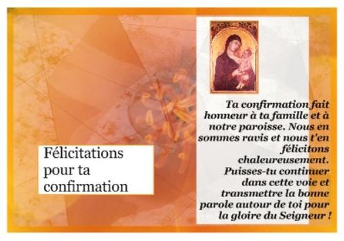 Cartes De Felicitations Pour Une Confirmation Lespace Dune Lettre