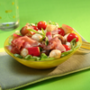 Salade de mozzarella, tomates et pommes fruits / Ensalada de mozzarella, tomates y manzanas frutas