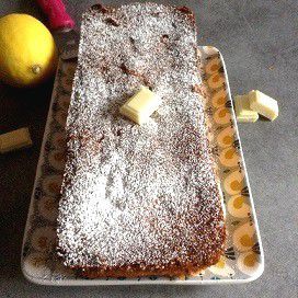 Cake  au citron et chocolat blanc (Torta caprese)