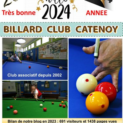 Le billard club de Catenoy, vous présente ses meilleurs vœux pour 2024. 