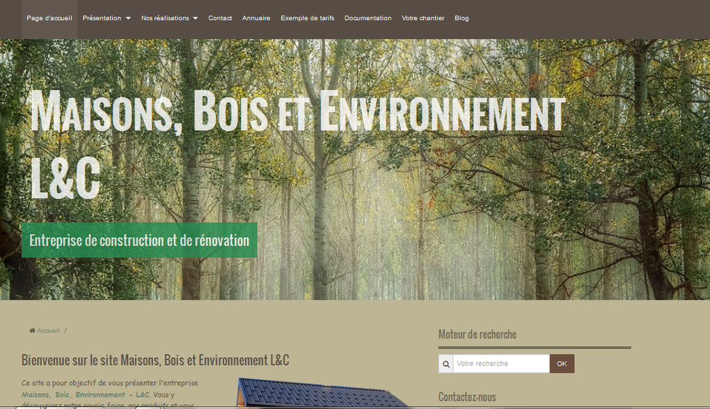 Le site (et blog) d'une entreprise de construction