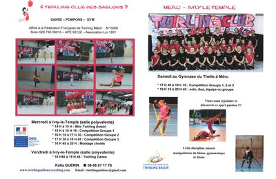 horaires et lieux de cours twirling méru ivry le temple