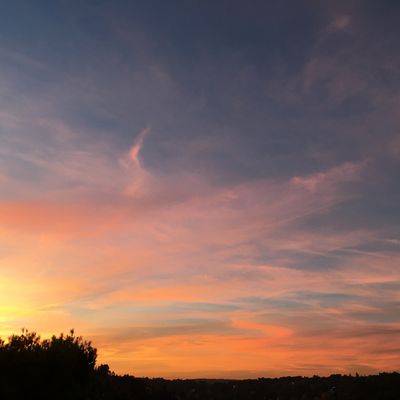 Le ciel se drape de roses et de gris...