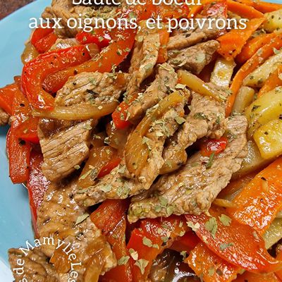 Bœuf sauté aux oignons et aux poivrons 