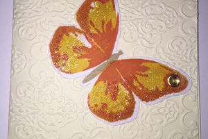 Carte papillon anniversaire (jaune)