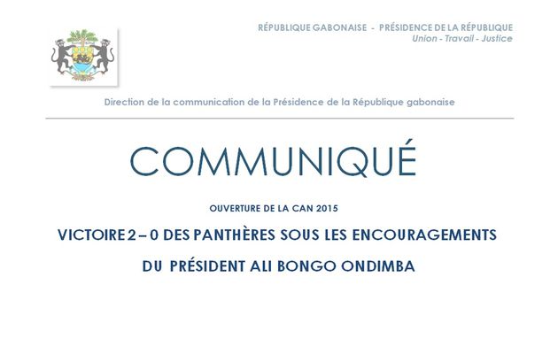 PRÉSIDENCE DE LA RÉPUBLIQUE : COMMUNIQUÉ DE PRESSE