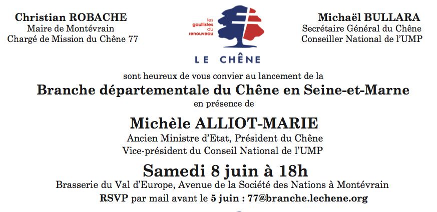 Michèle ALLIOT-MARIE à Montévrain demain !