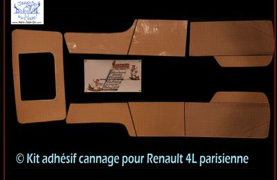 nouveauté 2014:le kit adhésif pour la" Renault 4L Parisienne "cannage ou écossais