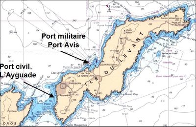 Rotations maritimes sur l'île du Levant - automne 2014
