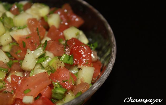 Salade marocaine concombre et tomates