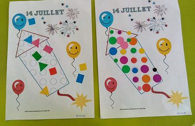 activités 14 juillet 2018 "gommettes"