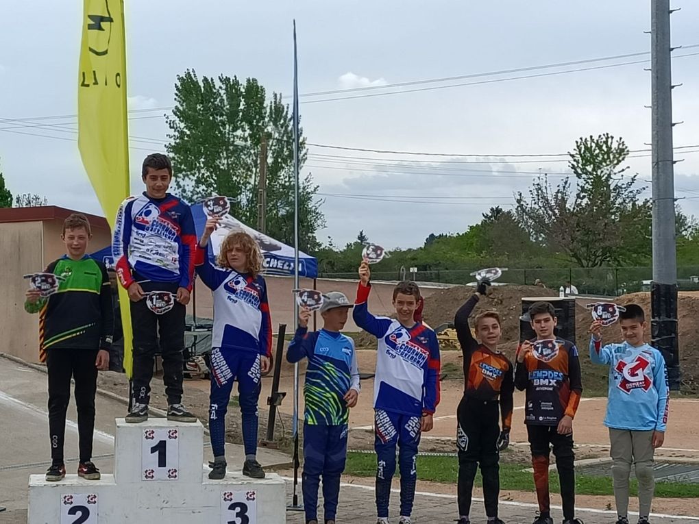 3e manche de la Coupe d'Auvergne à Gerzat : Emmy, Ingrid, Soan, Lancelot, Fabio, Maël sur la plus haute marche !