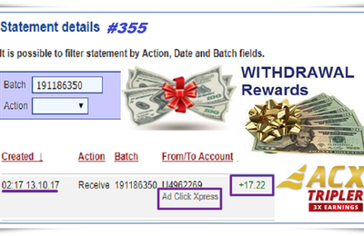 Ad Click Xpress Withdrawal Proof #355